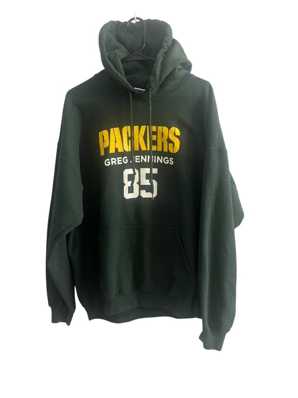 Green Bay Packers Greg Jennings #85 Hoodie NFL Team Apparel Green Yellow XL